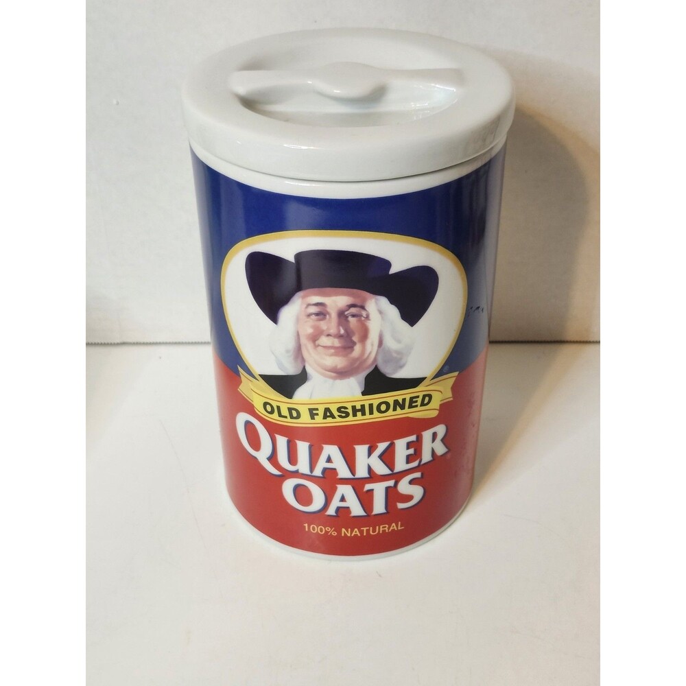 Old Fashioned Quaker Oats Ceramic Cookie Jar Vintage 1990’s